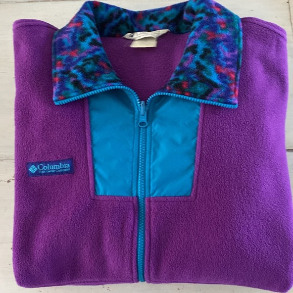 Vintage 90’s Columbia Aztec Purple Fleece Full Zip. Size Large - Picture 12 of 12